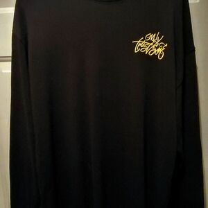 Zara Black Long Sleeve Tee with Gold Print